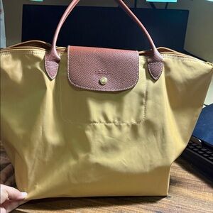 Longchamp Tan and Brown Tote Bag